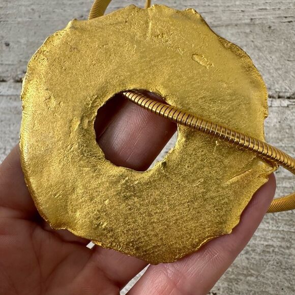 Vintage 70s Modernist Abstract Funky Necklace And Earrings Set - Picture 6 of 7